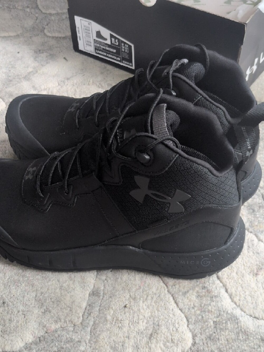 Under Armour Men’s Black Tactical Work Boots. - Picture 6 of 9